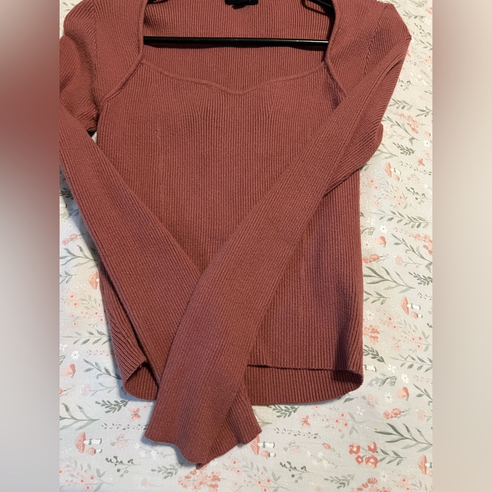 Blu Pepper Rust Ribbed Knit Top - Picture 3 of 6